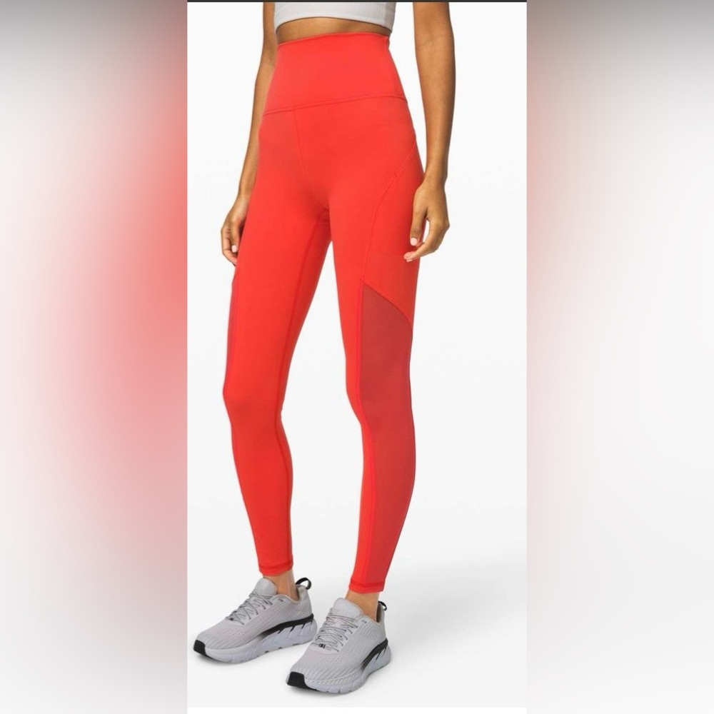 Lululemon Mastered Motion High-Rise Tights 28” – Size 6 – Coral Red